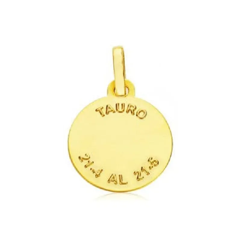 Colgante horóscopo signos del zodiaco oro 9k unisex 20 mm. signo TAUR