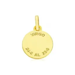 Colgante horóscopo signos del zodiaco oro 9k unisex 20 mm. signo VIRG