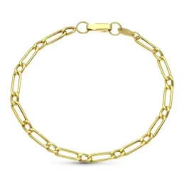 Pulsera Oro 18k eslabones lisos modelo uno por uno hueca