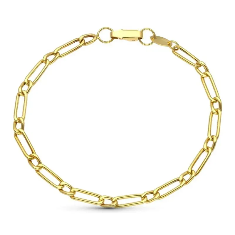 Pulsera Oro 18k eslabones lisos modelo uno por uno hueca