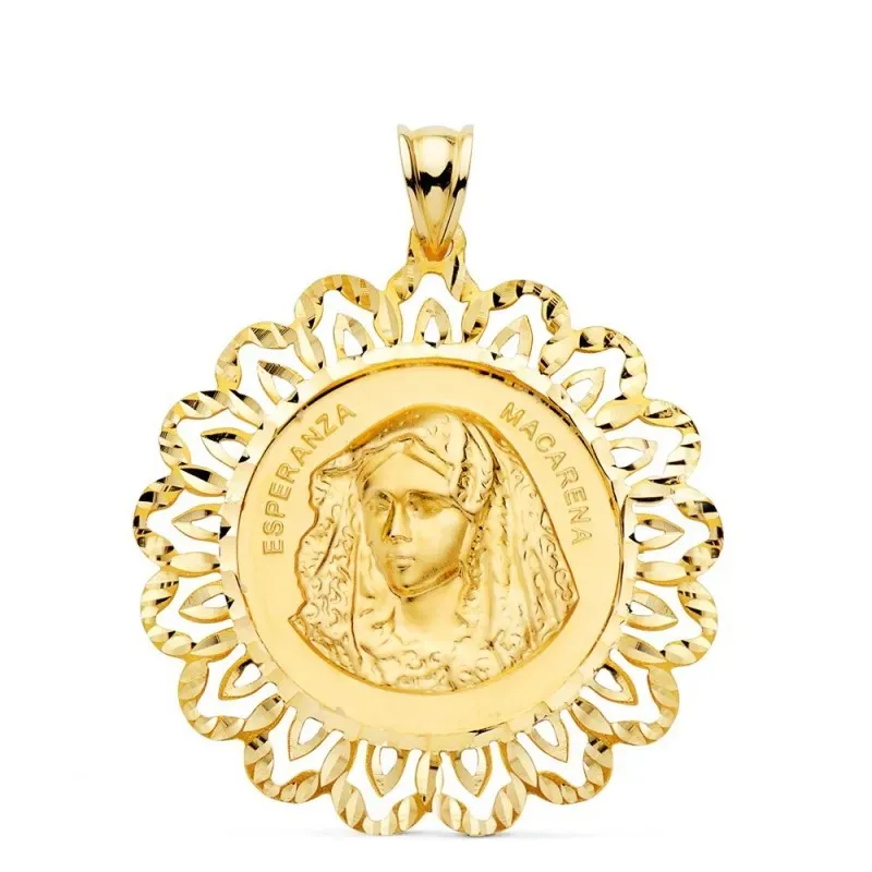 Virgen Esperanza Macarena de Sevilla Medalla Oro 18k unisex 34 mm. ce