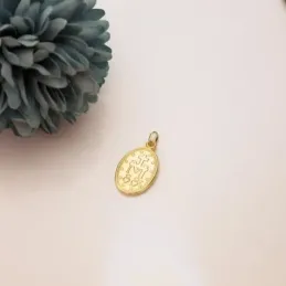 Virgen Milagrosa Medalla Oro 18k unisex 25 mm. ovalada bisel