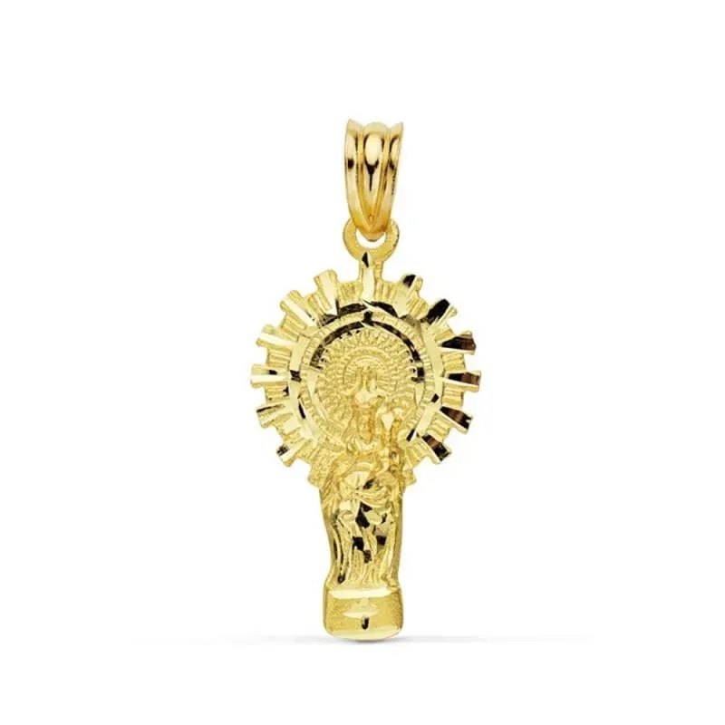 Virgen del Pilar Colgante Oro 9k unisex 28 mm. silueta