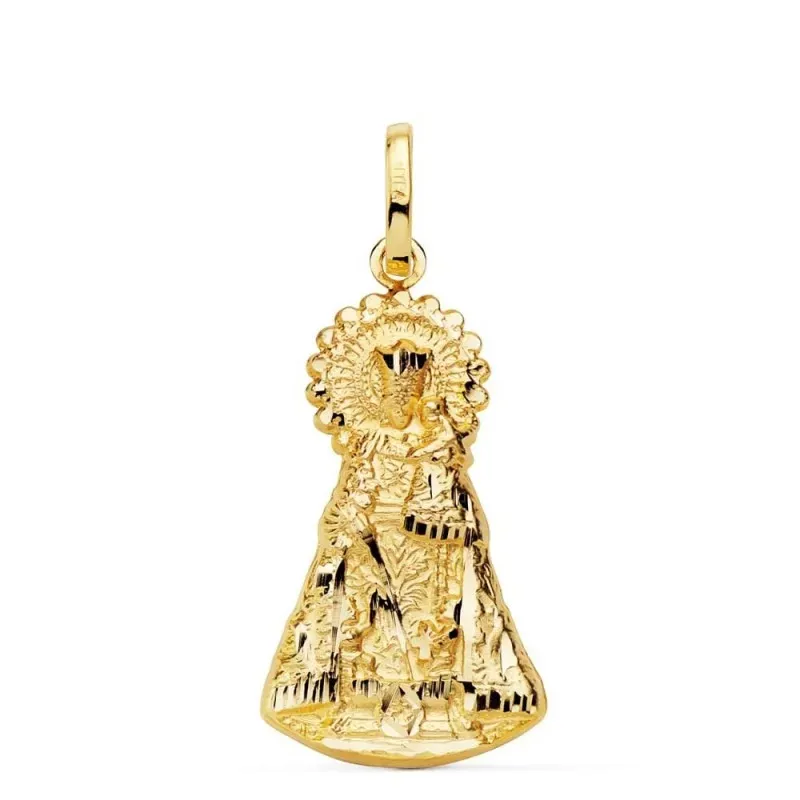 Virgen de los Desamparados Colgante Oro 9k unisex 26 mm. silueta