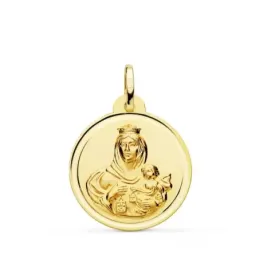 Corazón de Jesús Virgen del Carmen Medalla Escapulario Oro 9k unisex