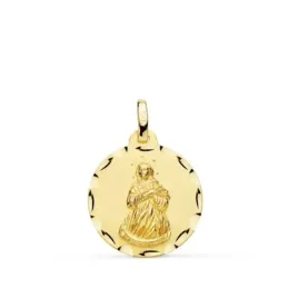 Virgen Inmaculada Concepción Medalla Oro 9k unisex 18 mm. tallada. Gr