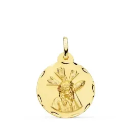 Cristo del Gran Poder de Sevilla Medalla Oro 9k unisex 20 mm. borde t
