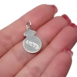 Real Madrid Colgante Plata Ley 925m macizo 20 mm. escudo láser liso