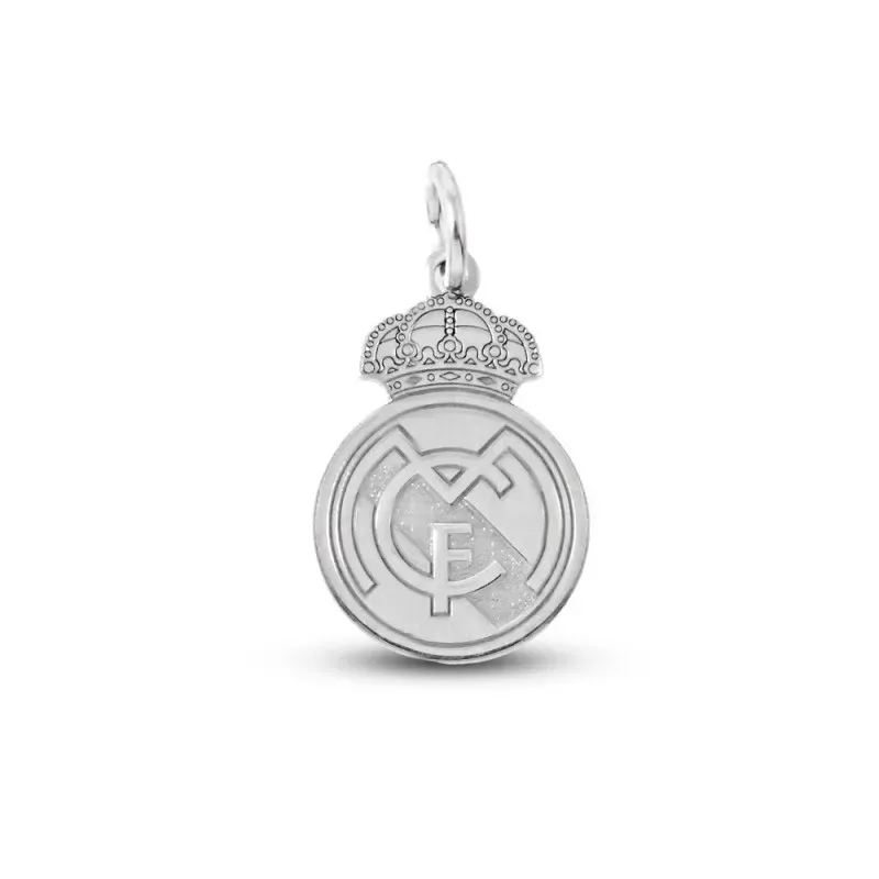 Real Madrid Colgante Plata Ley 925m macizo 20 mm. escudo láser liso