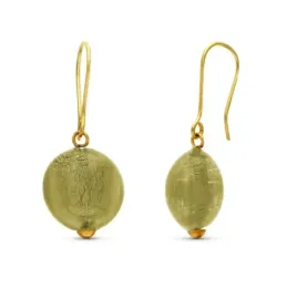 Pendientes Largos Oro 18k mujer 33 mm. cristal murano redondo