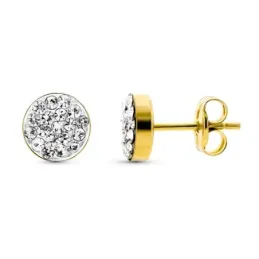 Pendientes Oro 18k mujer 6 mm. redondos circonitas