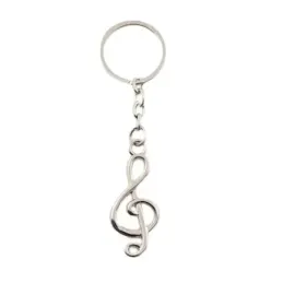 Nota Musical Clave de Sol Llavero metálico de 10.5 cm. con estuche de