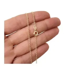 Cadena Plata Ley 925 chapada oro 40 cm. modelo rolo cierre reasa