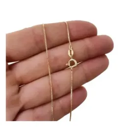 Cadena Plata Ley 925m chapada oro 50 cm. modelo veneciana cierre reas