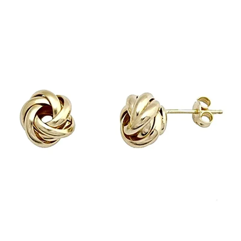 Pendientes plata Ley nudo acabado amarillo []