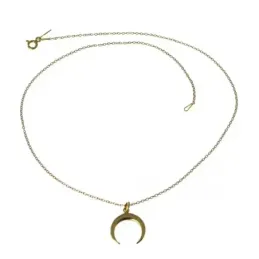 Gargantilla plata Ley 925m chapada 40cm luna invertida dorada [AC0536]