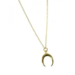 Gargantilla plata Ley 925m chapada 40cm luna invertida dorada [AC0536]