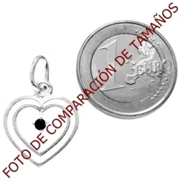 Colgante plata Ley 925m corazón piedra azul calado [1210]