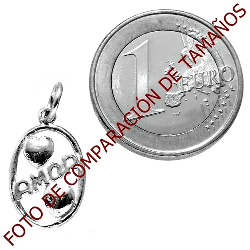 Colgante plata Ley 925m AMOR dos corazones [1227]