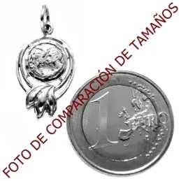 Colgante plata Ley 925m pareja enamorados beso hojas [2092]