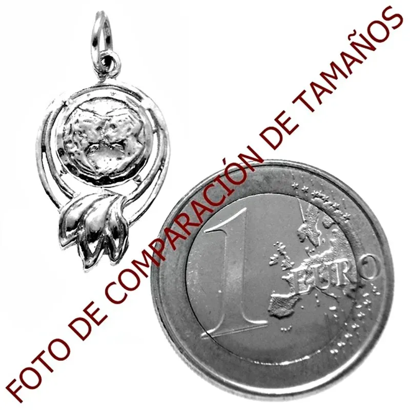 Colgante plata Ley 925m pareja enamorados beso hojas [2092]