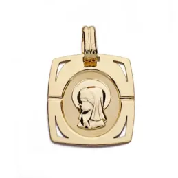 Medalla oro 18k Virgen Niña 20mm. [AA0164]