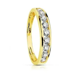Alianza oro 18k carril circonitas 3.5mm [AA1877]