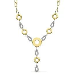 Gargantilla oro 18k bicolor círculos lisos 38cm. [AB2311]