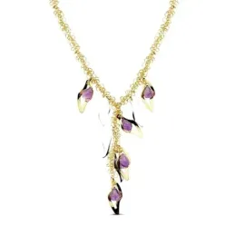 Gargantilla oro 18k bicolor piedra morada 44cm. 18,20gr. [AB3167]