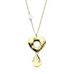 Cadena oro 18k bicolor lágrima 45cm. 14gr.  [AB3364]