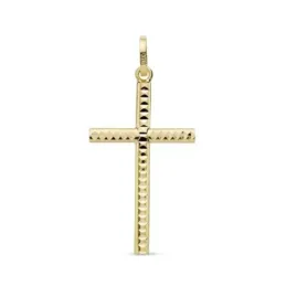 Colgante oro 18k cruz 25mm. tallada [AB8794]