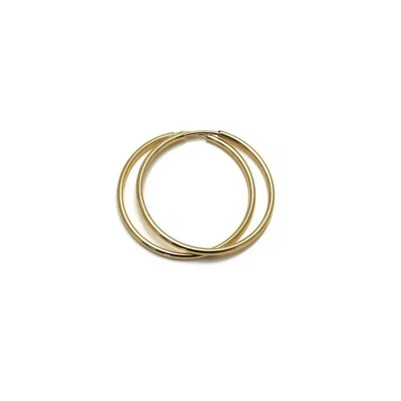 Pendientes aros plata Ley 925m 30mm. chapados dorados [AC0286]