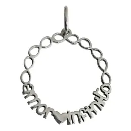 Colgante plata Ley 925m mensaje amor infinito corazón símbolos infini