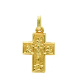 Colgante cruz oro 18k Cristo 23 mm. detalle centro