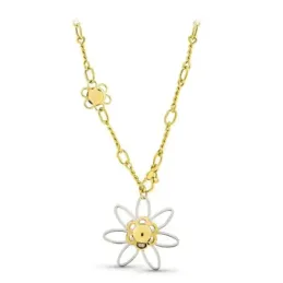 Gargantilla oro bicolor 18k mujer eslabones combinados formas caladas