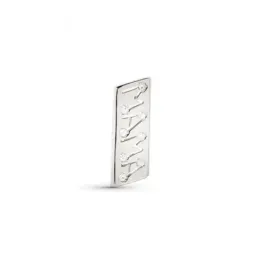 Colgante oro blanco 18k mujer MADRE calado circonitas rectangular