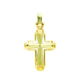 Cruz oro 18k calada 30 mm. mate brillo