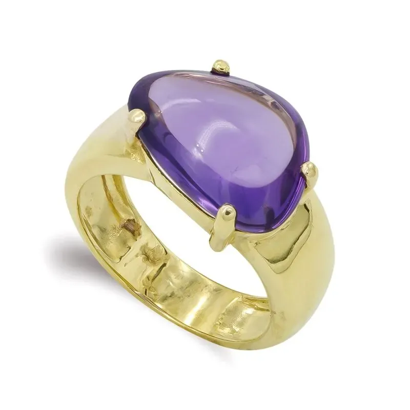 Sortija oro 18k mujer amatista garras