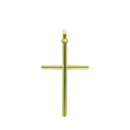 Cruz colgante oro 18k hueca 44 mm. lisa