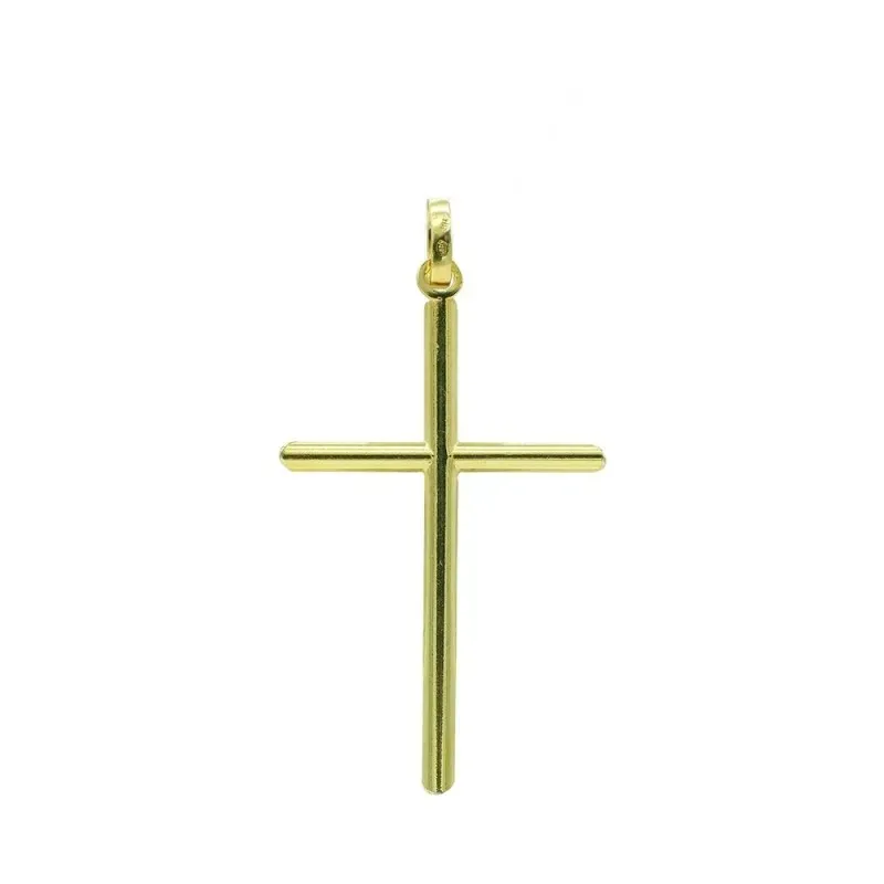 Cruz colgante oro 18k hueca 44 mm. lisa