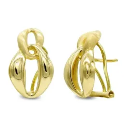 Pendientes oro 18k mujer mate brillo formas ovaladas combinadas omega