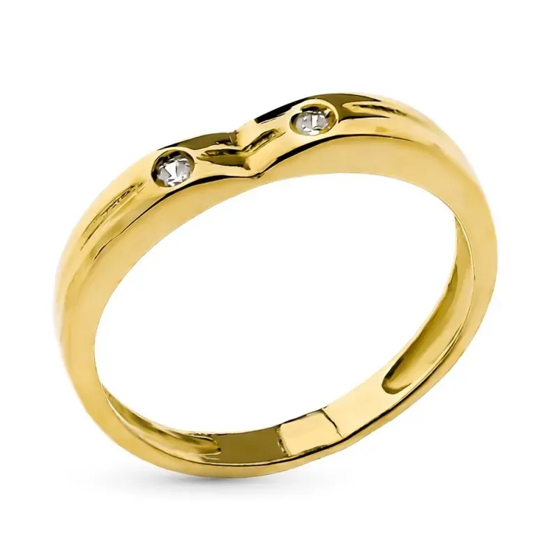 Sortija oro 18k bebé lisa combinada circonitas laterales