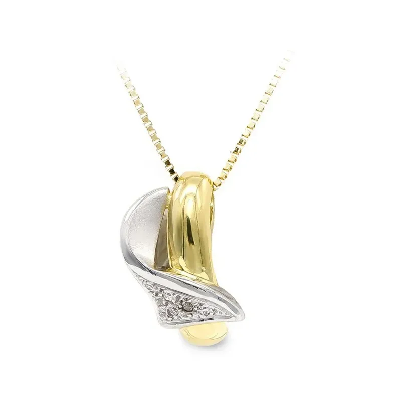 Gargantilla oro bicolor 18k mujer circonitas combinadas lisa mate bri