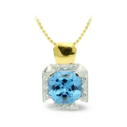 Gargantilla oro bicolor 18k mujer cuadrada circonitas combinadas