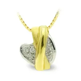 Colgante oro bicolor 18k mujer formas variadas combinadas mate brillo