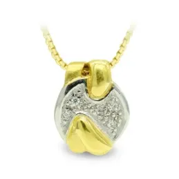 Gargantilla oro bicolor 18k mujer brillo mate formas combinadas