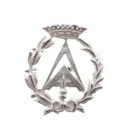 Insignia profesional Aparejador escudo plata Ley 925m 19 mm. pin cier