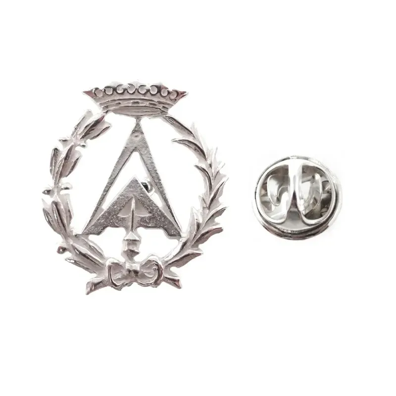 Insignia profesional Aparejador escudo plata Ley 925m 19 mm. pin cier