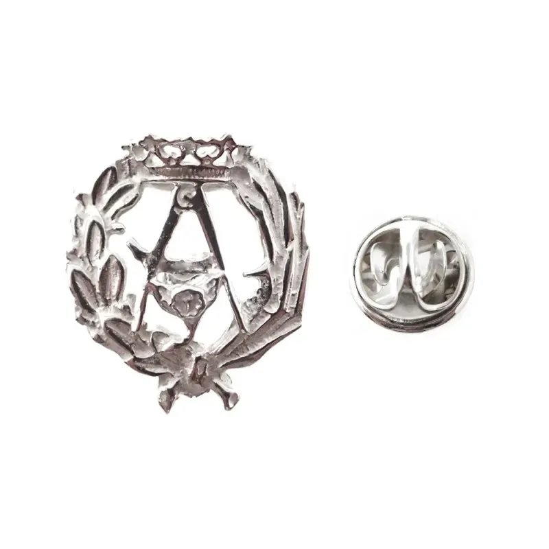 Insignia profesional Arquitectura escudo plata Ley 925m 17 mm. pin ci