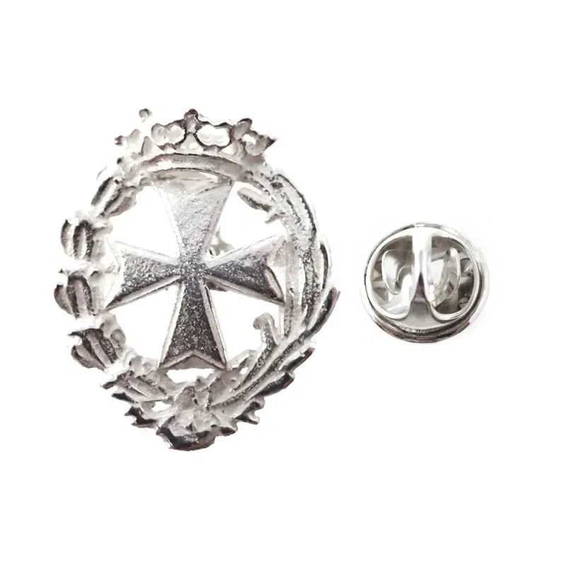 Insignia profesional ATS escudo plata Ley 925m 18 mm. pin cierre tras